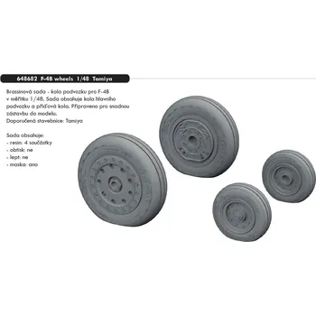 Plastikový model Eduard 1/48 F-4B wheels (TAMIYA)