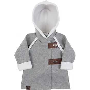 Kojenecká bunda světle šedý zavinovací kabátek z warmkeeperu