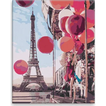 Malování podle čísel - Pouť v Paříži - 40x50 cm, bez dřevěného rámu - CZ výroba