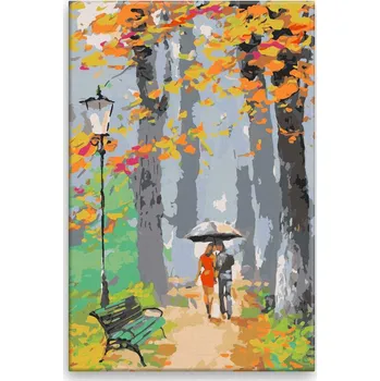 Dětské zboží Malování podle čísel - Procházka v parku - 40x60 cm, bez dřevěného rámu - CZ výroba