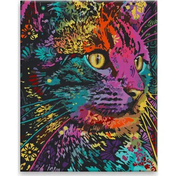 Malování podle čísel - Květinová číča - 40x50 cm, bez dřevěného rámu - CZ výroba