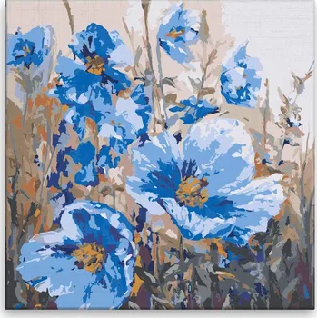 Malování podle čísel - Himalájský vlčí mák - 40x40 cm, bez dřevěného rámu - CZ výroba