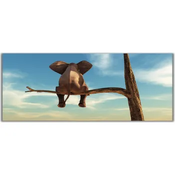 Malvis ® Zábavný slon Velikost (šířka x výška): obdélník - 100x45 cm