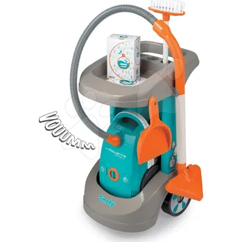 Dětská kuchyňka Úklidový vozík Rowenta Aqua Clean Smoby s elektronickým vysavačem a 3 doplňky
