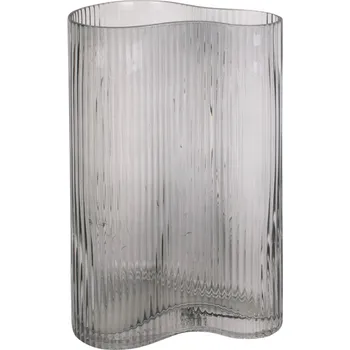 Váza Skleněná váza Allure Wave L 27 cm šedá Present Time (Barva- šedá, sklo)