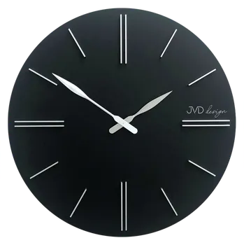 Hodiny JVD Designové minimalistické černé dřevěné hodiny JVD HC38.3 (hodiny o průměru 500mm)