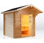 Venkovní sauna CORIA 200 x 200 cm, 24mm (Dřevěná venkovní zahradní sauna CORIA 200 x 200 cm, 24mm)