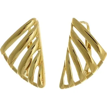 Náušnice Dámské stříbrné pozlacené náušnice bez zirkonů STNAU0709F