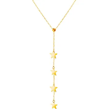 Náhrdelník Zlatý náhrdelník s cirkony, anker - hvězdy - AP531-1033