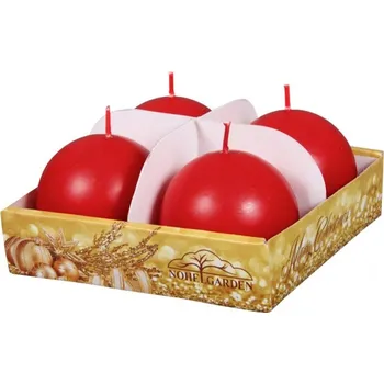 Svíčka Nohel Garden Svíčka KOULE matná červená - d6cm 4ks