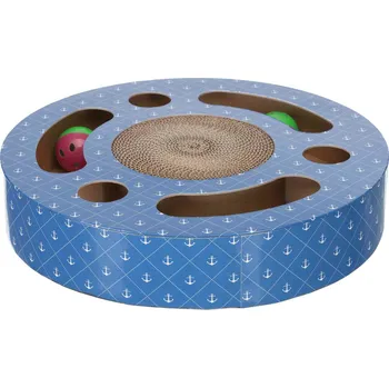 Škrabací bubínek s hračkami 33 cm modrý