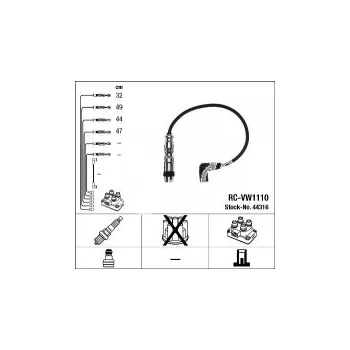 Zapalovací kabel Sada kabelů pro zapalování NGK RC-VW1110 - SKODA