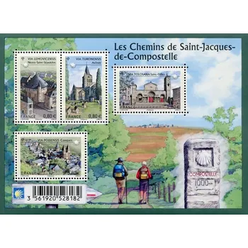 Poštovní známka Post France (2013) MiNr. 5519 -5522 ** - Francie - BLOCK 218 - Poutní cesty ve Francii (I)