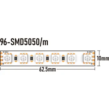 LED páska Qmarket LED pásek 24V RGB 5050-96ks,19,2W/m bez krytí
