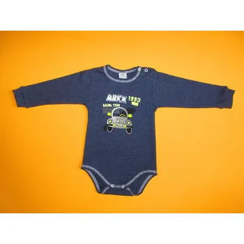 Arex, ČR Body dlouhý rukáv žebrový úplet+potisk Barva: denim, Velikost: 74