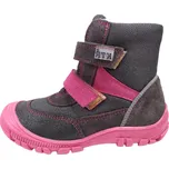 ZIMNÍ NEPROMOKAVÉ BOTY KTR Střední šířka s membránou - velur šedá 53 + popel + velur fuxia Velikost: 34