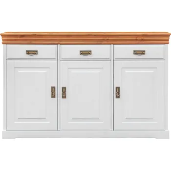 Komoda KATMANDU Borová komoda Toskania, bílá - medová, rozměr 88x140x43cm