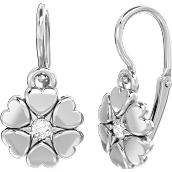 Šperk Couple, Dětské náušnice Poppy, bílé zlato se zirkony, 585-66-3-0685.1B00.0.00.001.14