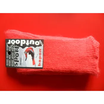 Dámské ponožky PAVEL-dámské zimní ponožky BAPON-ŠTEPON červená(losos) (teplé ponožky v pastelových barvách z měkkého acrylu)