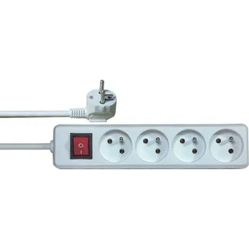 Napájecí kabel Solight prodlužovací přívod, 4 zásuvky, bílý, vypínač, 3m - PP32