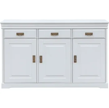 Komoda KATMANDU Borová komoda Toskania, bílá, rozměr 88x140x43cm