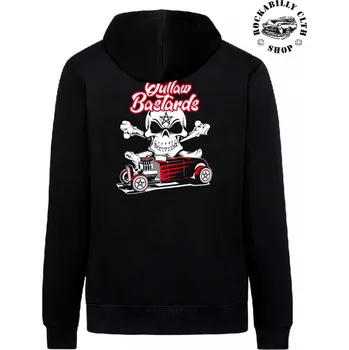 Pánská mikina Pánská mikina Outlaw Bastards Hot Rod Pentagram Zipper Hoodie - velikost M
