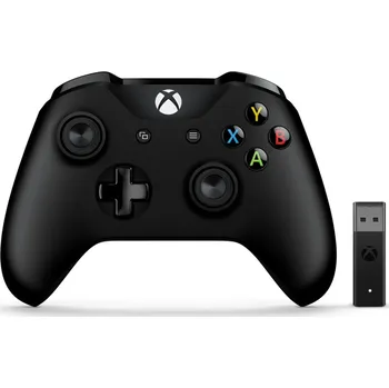 Microsoft Xbox One Wireless Controller, Black + Wireless Adapter (4N7-00002) Gamepad Microsoft Xbox One Wireless Controller, Black + Wireless Adapter (4N7-00002)