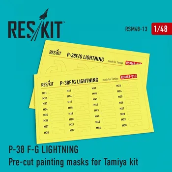 Plastikový model Reskit 1/48 P-38 F/G Lightning Painting masks (TAM)