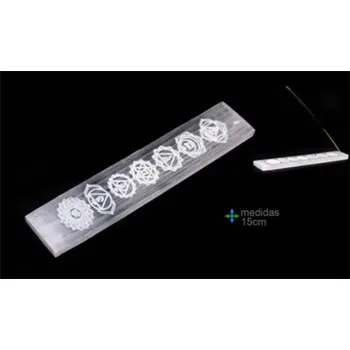 Vonná tyčinka Esoterica Arte Stojánek na vonné tyčinky 7 Chakra Selenit, 15 cm