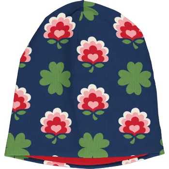 Kojenecká čepice Dětská čepice zimní Kytičky a čtyřlístky Maxomorra Velikost: 44/46