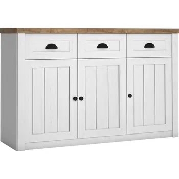 Komoda Eoshop Komoda Provence PS3K, bílá borovice / dub lefkas, lamino