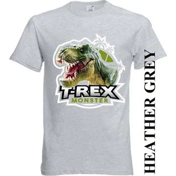 Chlapecké tričko levne-detske-tricko-monster-dinosaurus-tyranosaurus Barva: Heather grey - vřesově šedá, velikost: 104