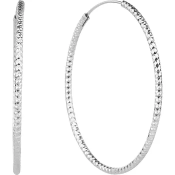 Náušnice Bealio BEALIO Stříbrné náušnice BROUŠENÉ KRUHY 50 mm 03-04644-0685