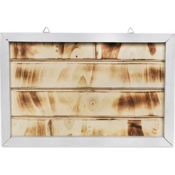 Zahradní dekorace Rámeček dřevo 30x20 bílá/natural (526158)