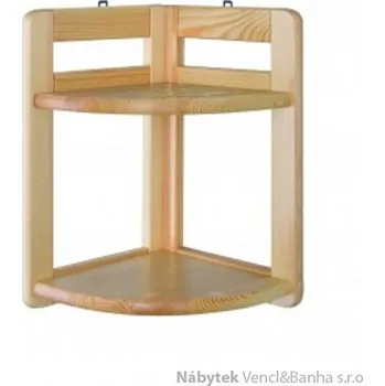 regál Drewmax dřevěný rohový regál z masivního dřeva borovice RG136 pacyg