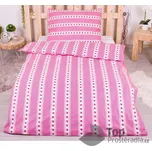 Prodloužené bavlněné povlečení 140x220+70x90 Barunka malinová