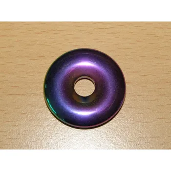 Drahý kámen Hematit pokovený bismutem - Donut - kdm82