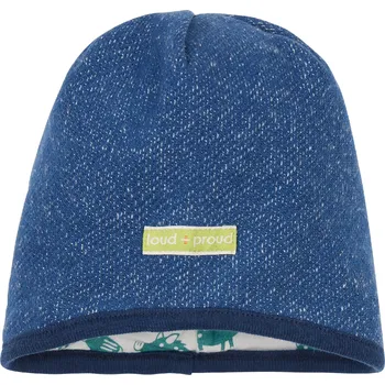 Kojenecká čepice Dětská čepice zimní Tmavě modrá melír loud + proud Velikost: 74/80