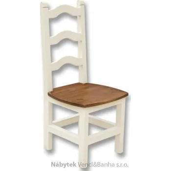 Jídelní židle dřevěná rustikální stylová jídelní židle z masivního dřeva borovice Mexicana SIL04bíla/dub euromeb