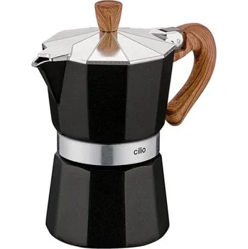 Kávovar Cilio CLASSICO NATURA Kávovar espressa na 3 šálky - 150 ml černá