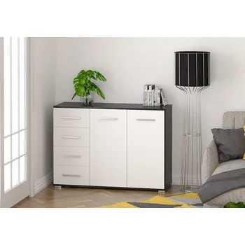 Komoda Eoshop Komoda Brida 01 4S2D, Černá / Bílá