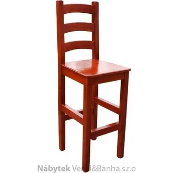 Jídelní židle dřevěná rustikální stylová barová jídelní židle z masivního dřeva borovice Mexicana D24bar euromeb