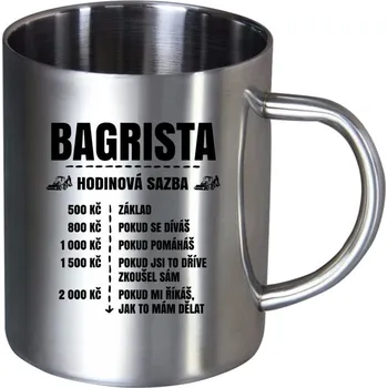 Nerezový hrnek Hodinová sazba - bagrista