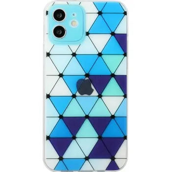 Pouzdro na mobilní telefon Měkký kryt se vzorem vitráže pro iPhone 11 - modrý