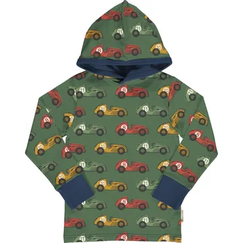 Chlapecké tričko Dětské triko s dlouhým rukávem a kapucí Závodní auta Maxomorra Velikost: 98/104