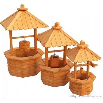 Zahradní dekorace dřevěná zahradní dekorační studna ST2 pr.40 jandr
