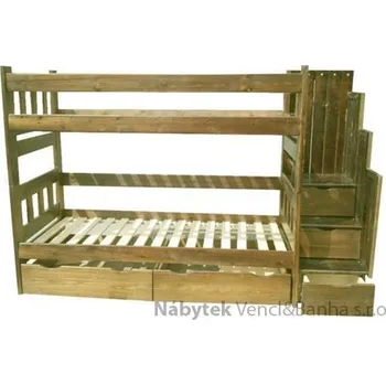 Dětská postel dřevěná patrová dřevěná postel masivní Excelent chalup