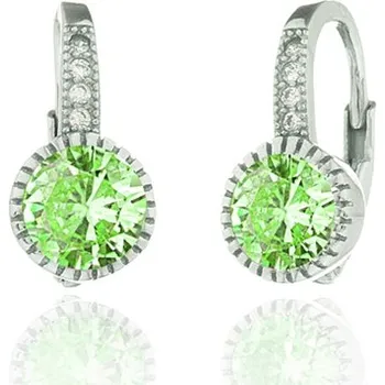 Náušnice Stříbrné dětské náušnice se zelenými zirkony STNAD100F