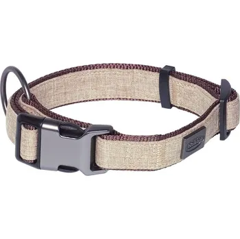 Obojek pro psa Nobby LINEN DELUXE obojek nylon hnědá S-M 28-40 cm