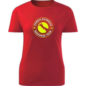Dámské tričko Dámské tričko Zombie Outbreak Response Team Zombie Hand - červená